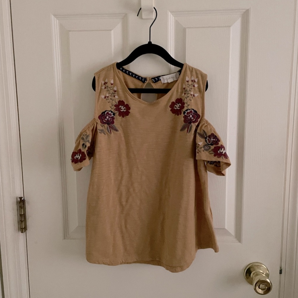Altar’d State Open Shoulders Mustard Yellow Top